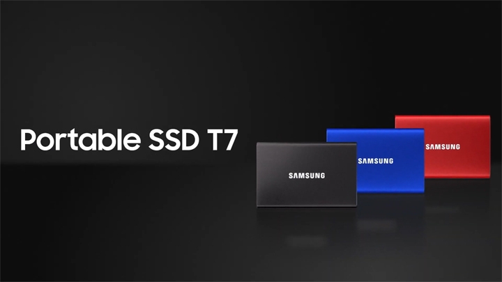 SAMSUNG T7 Portable SSD 1TB Indigo Blue, Up-to 1,050MB/s, USB 3.2 Gen2  (MU-PC1T0H/AM)