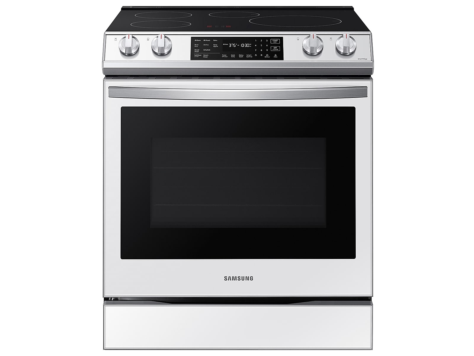 Samsung Bespoke 6.3 cu. ft. Smart Rapid Heat Induction Slide-in Range with Air Fry & Convection+ in White Glass(NE63BB861112AA)