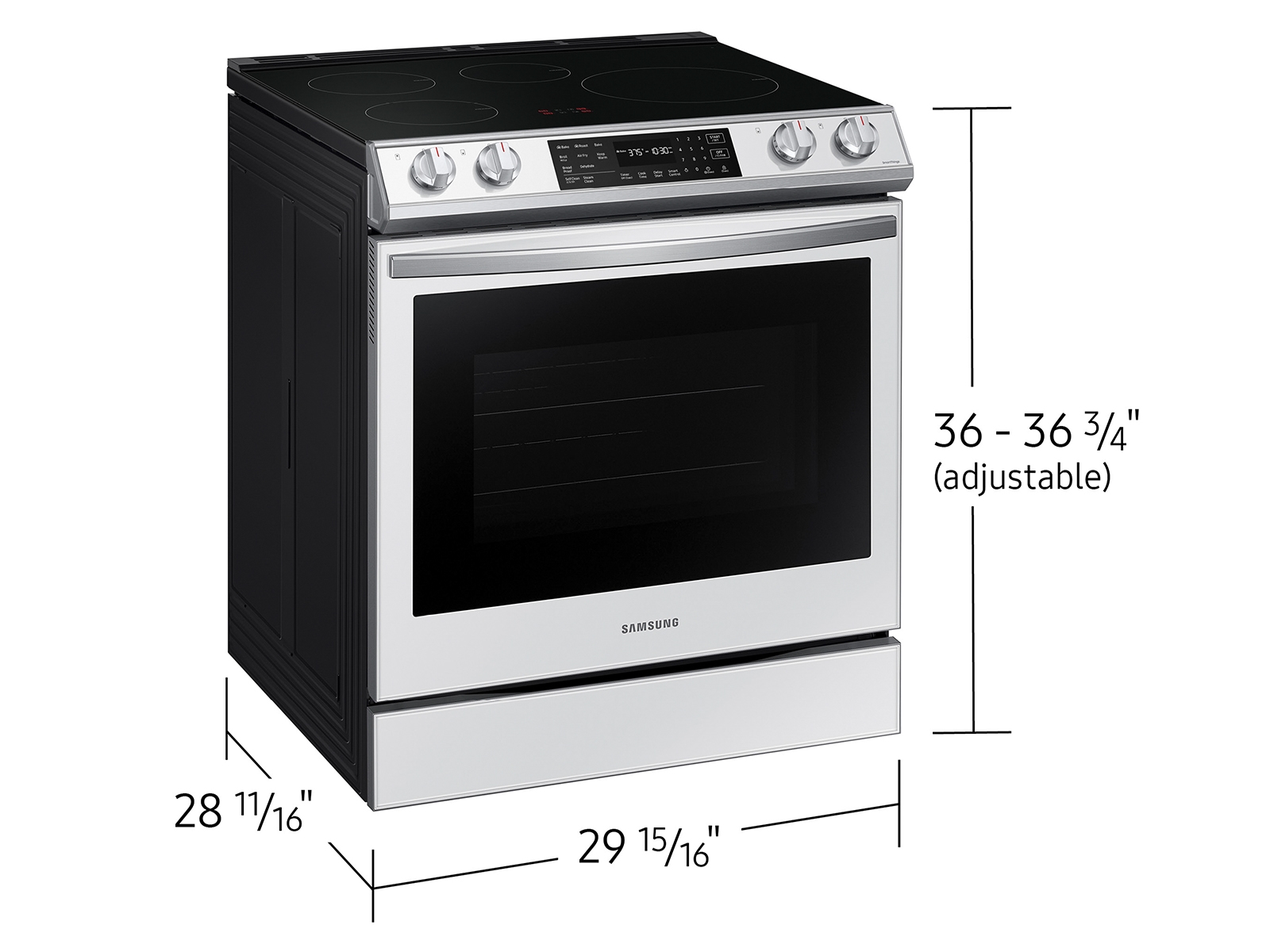 Thumbnail image of Bespoke 6.3 cu. ft. Smart Rapid Heat Induction Slide-in Range with Air Fry &amp; Convection+ in White Glass