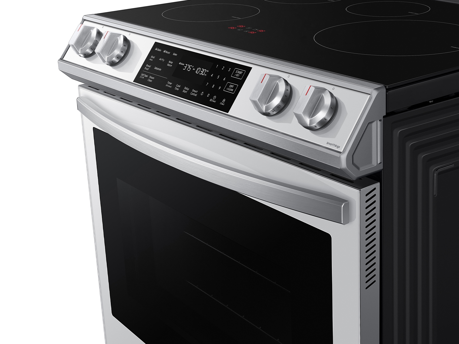 Thumbnail image of Bespoke 6.3 cu. ft. Smart Rapid Heat Induction Slide-in Range with Air Fry & Convection+ in White Glass
