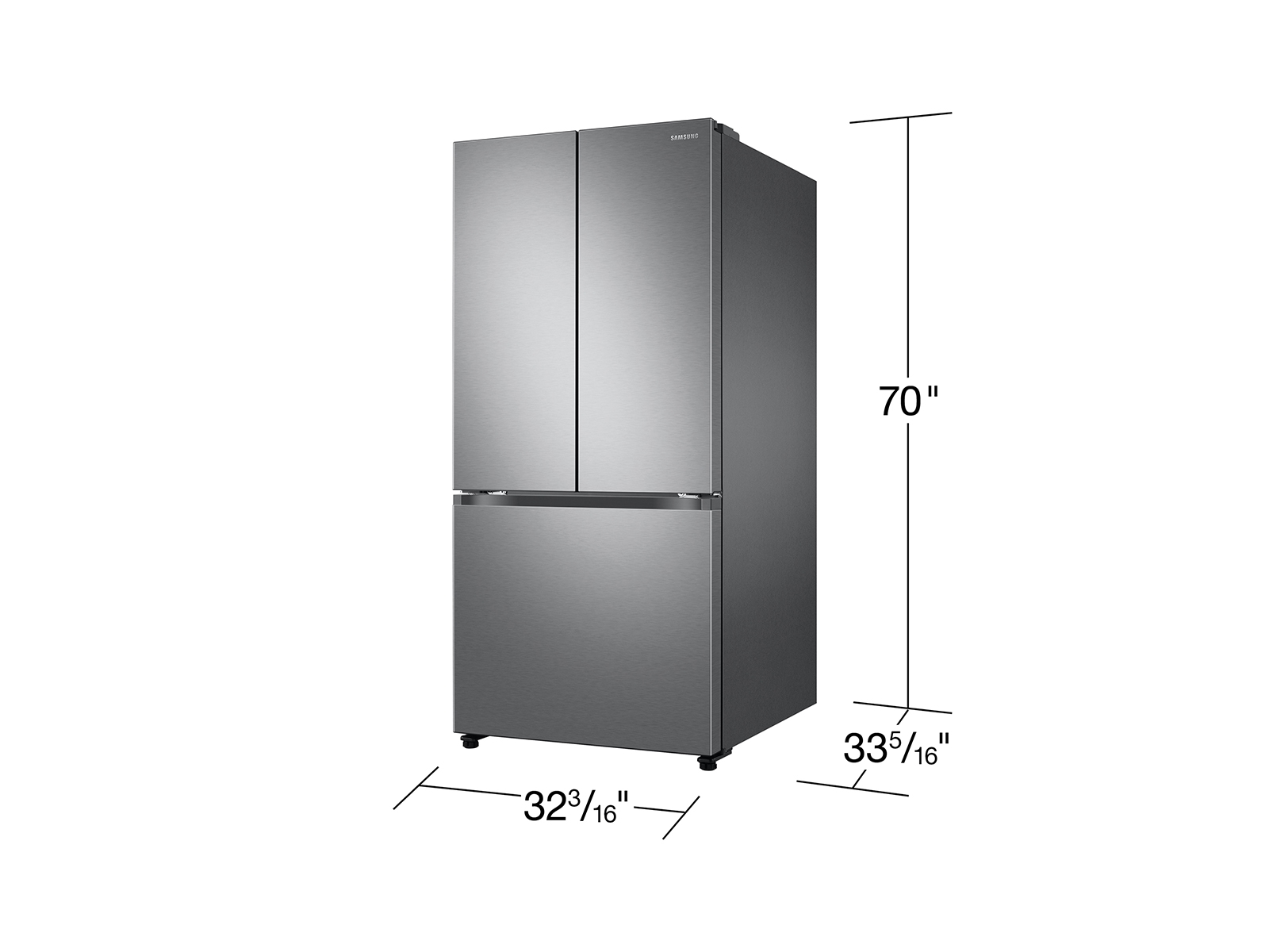 Thumbnail image of 25 cu. ft. 33” 3-Door French Door Refrigerator with Dual Auto Ice Maker in Stainless Steel