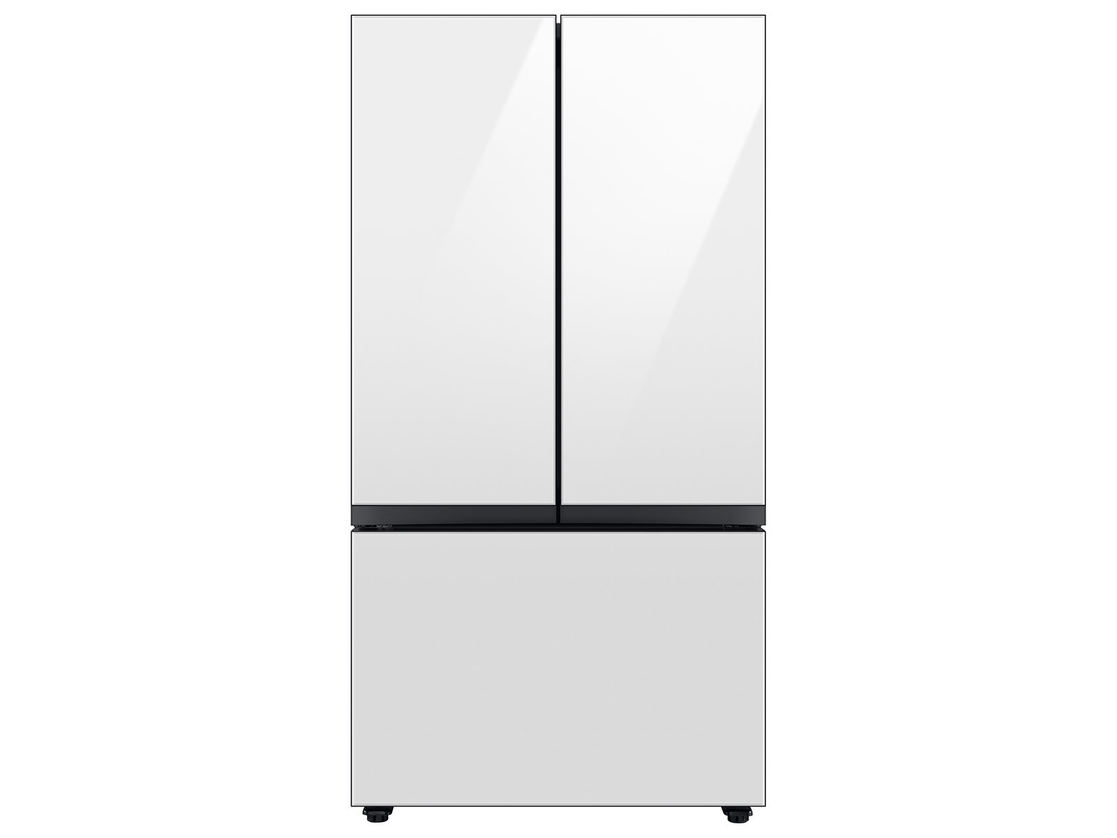 Samsung Bespoke 3-Door French Door Refrigerator (30 cu. ft.) with AutoFill Water Pitcher in White Glass(RF30BB620012AA)
