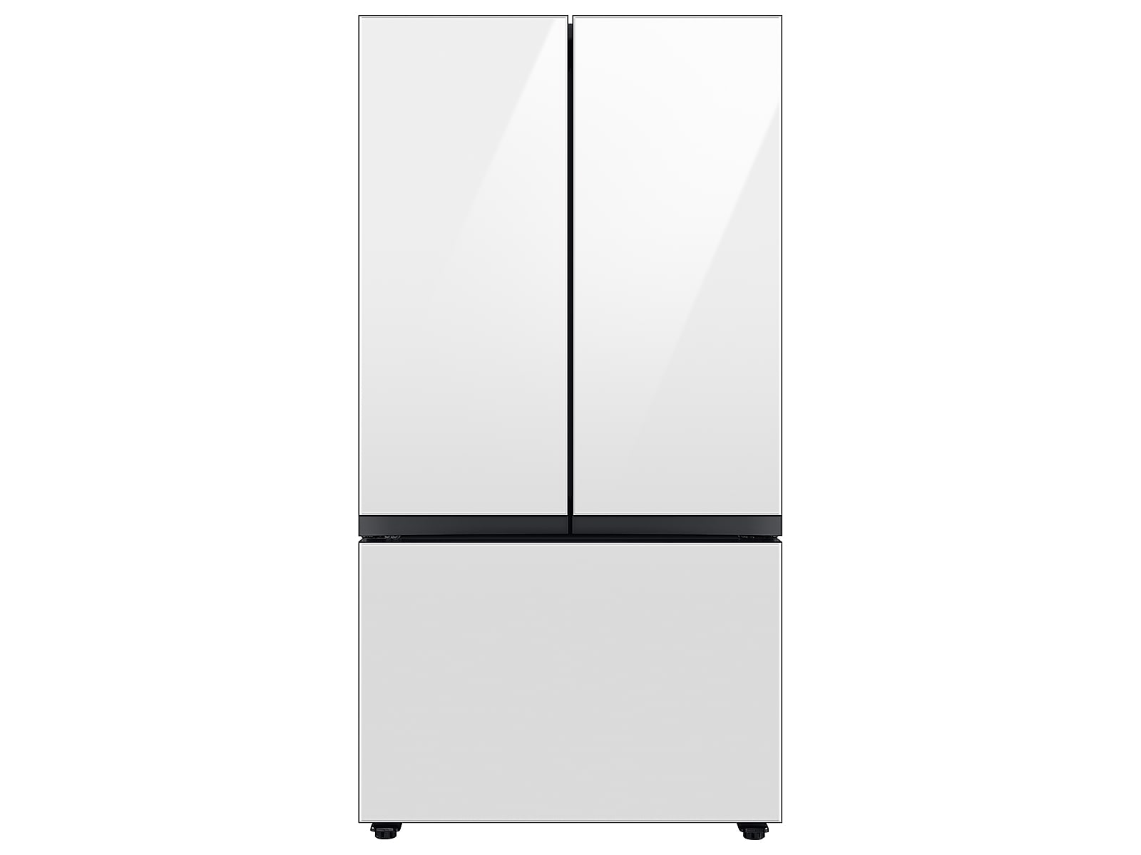 Samsung Bespoke 3-Door French Door Refrigerator (30 cu. ft.) with AutoFill Water Pitcher in White Glass(RF30BB620012AA)