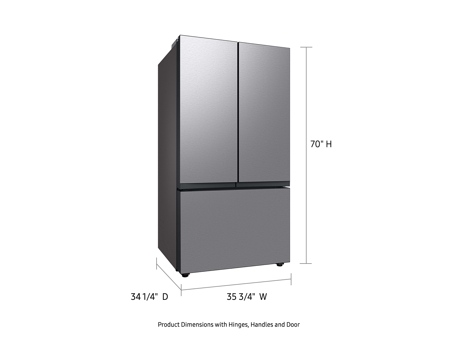 Thumbnail image of Bespoke 3-Door French Door Refrigerator (30 cu. ft.) with AutoFill Water Pitcher in Matte Black Steel