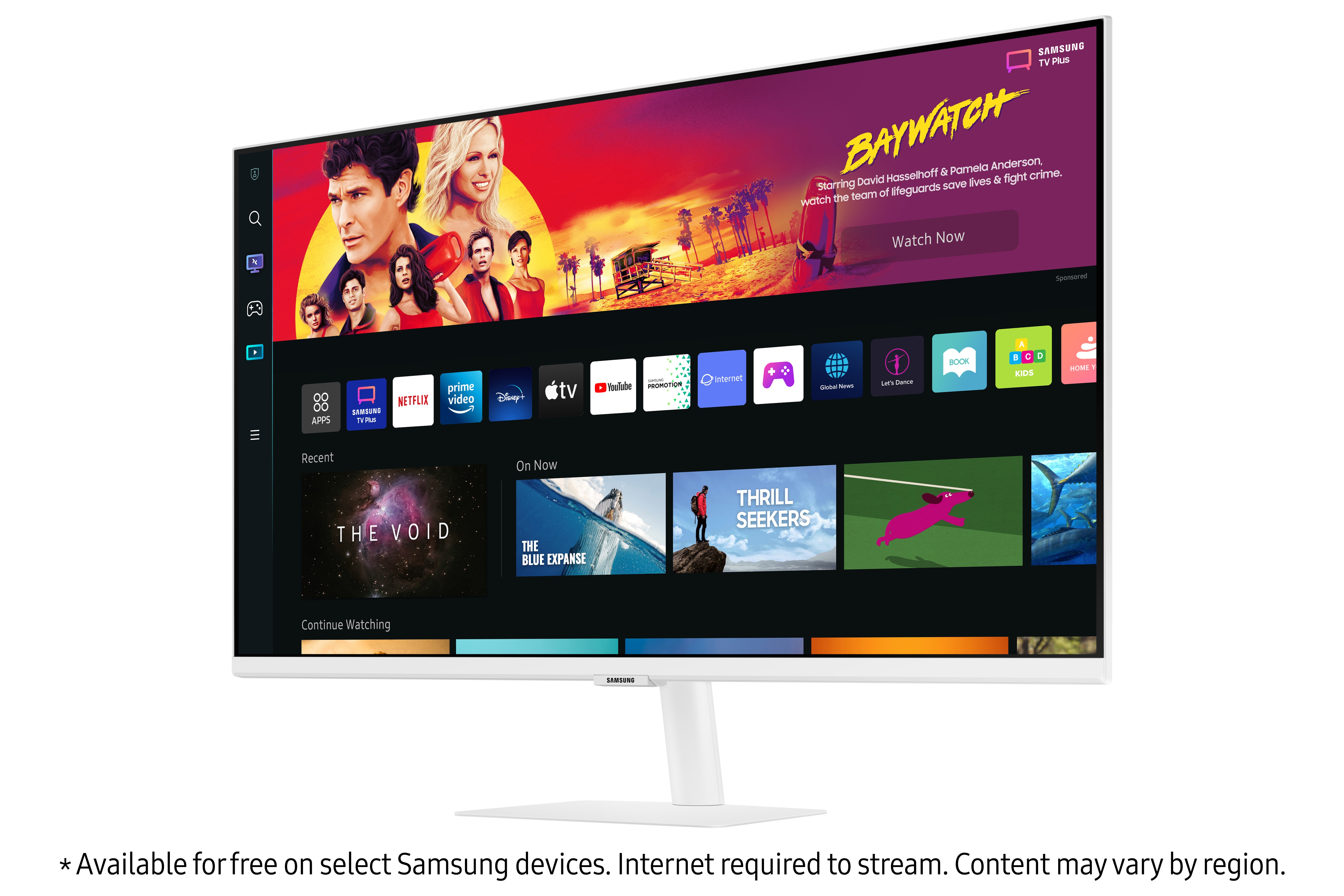 Monitor  Samsung Smart Monitor M7 LS32BM701UPXEN, 32, UHD 4K, 4 ms, 60  Hz, Puerto USB, WiFi, Bluetooth, Blanco