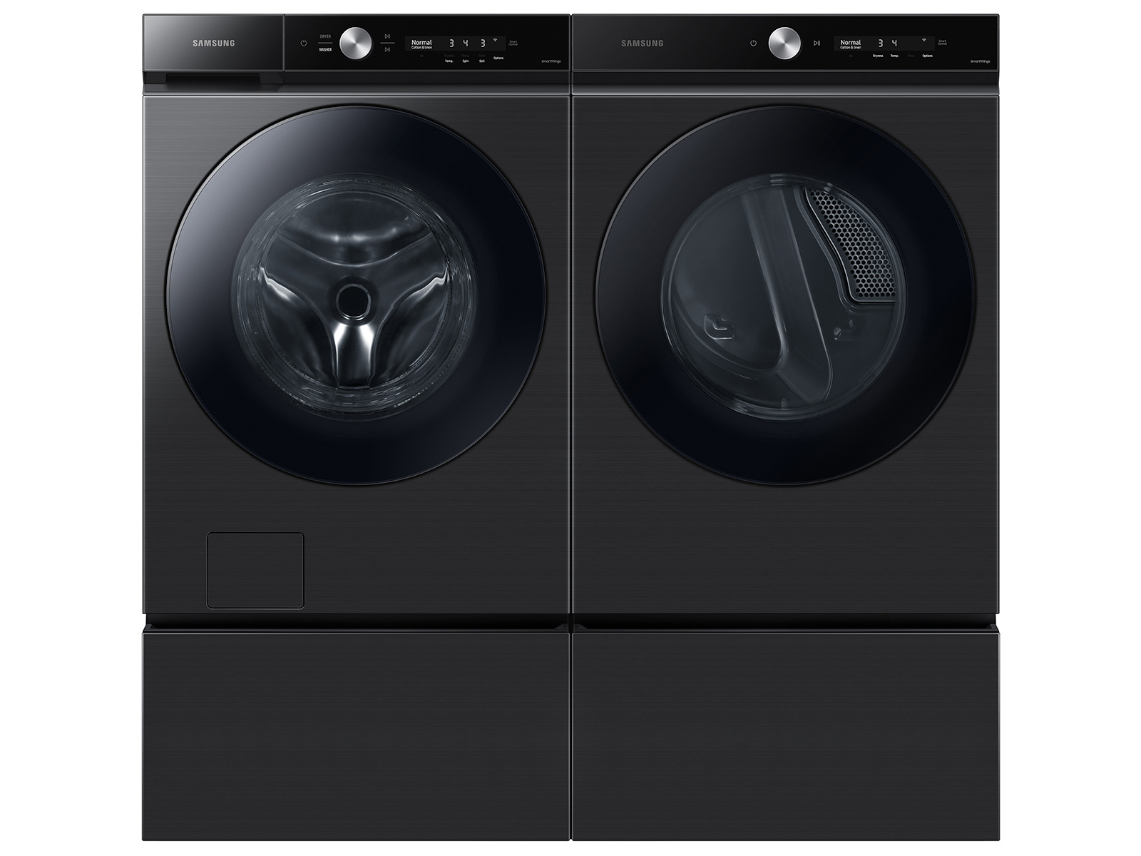 Pedestal de" lavandería 27 Bespoke con cajón de accesorios para electrodomésticos negros cepillados - WE502NV/US | Samsung ES