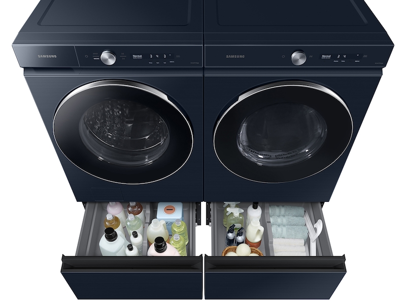 Samsung 27 Bespoke Laundry Pedestal with Storage Drawer - Brushed Navy WE502ND