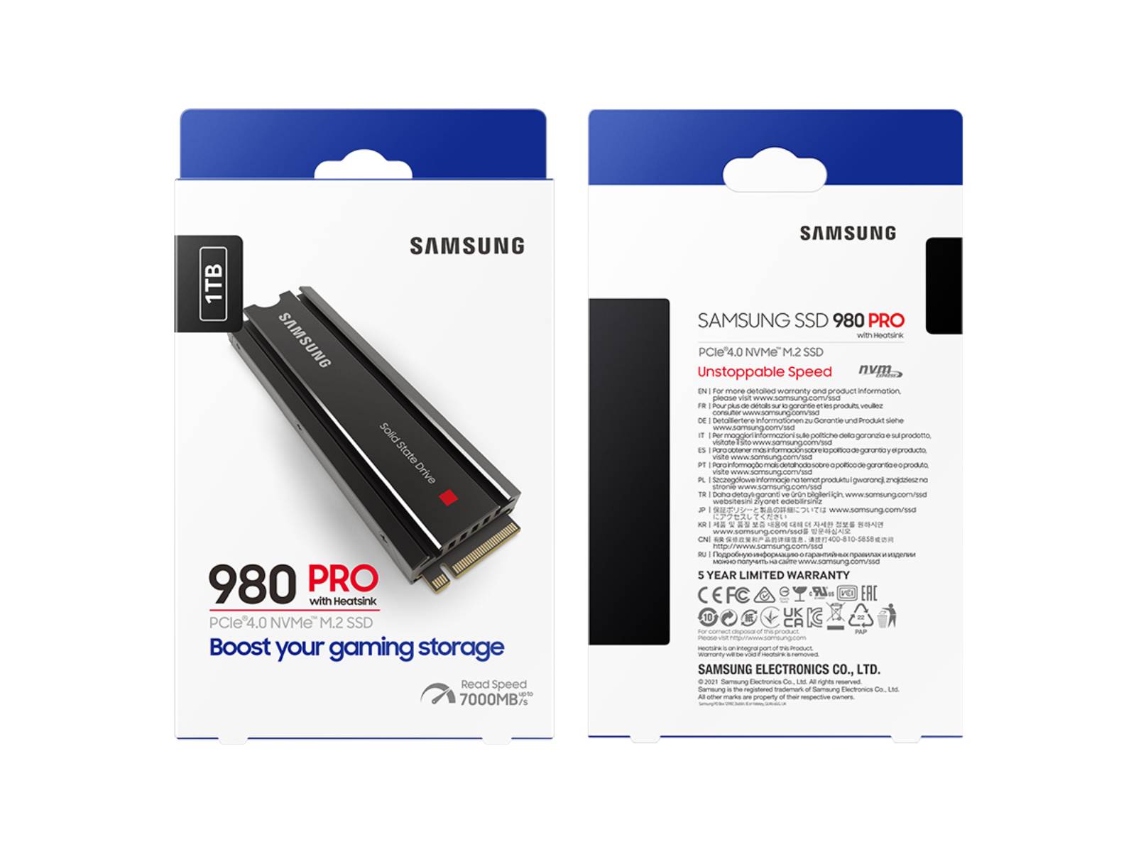 Samsung 980 PRO with Heatsink PCIe 4.0 NVMe SSD 1TB for PC/PS5