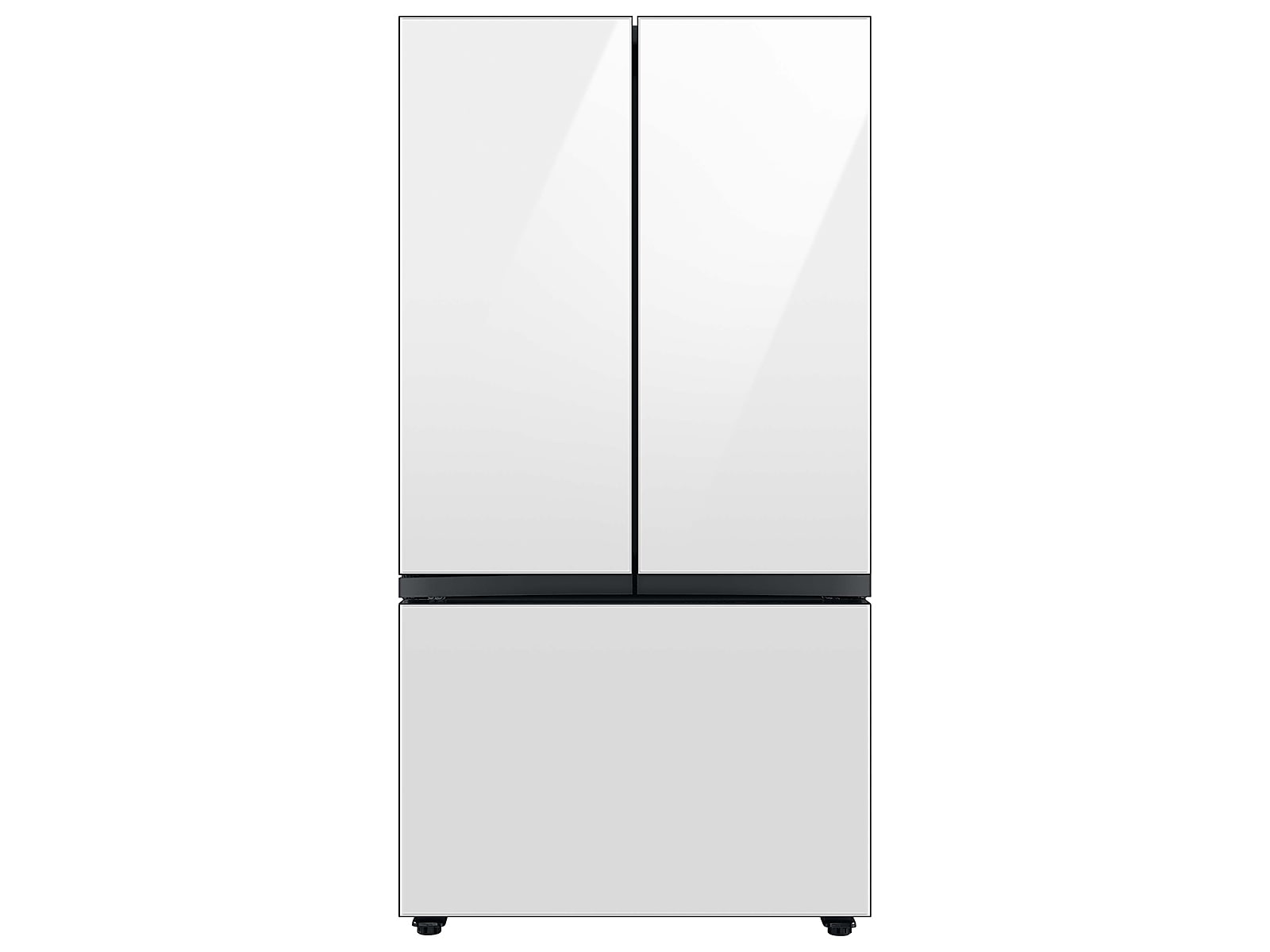 Samsung Bespoke 3-Door French Door Refrigerator (30 cu. ft.) with Beverage Center™ in White Glass(RF30BB660012AA)