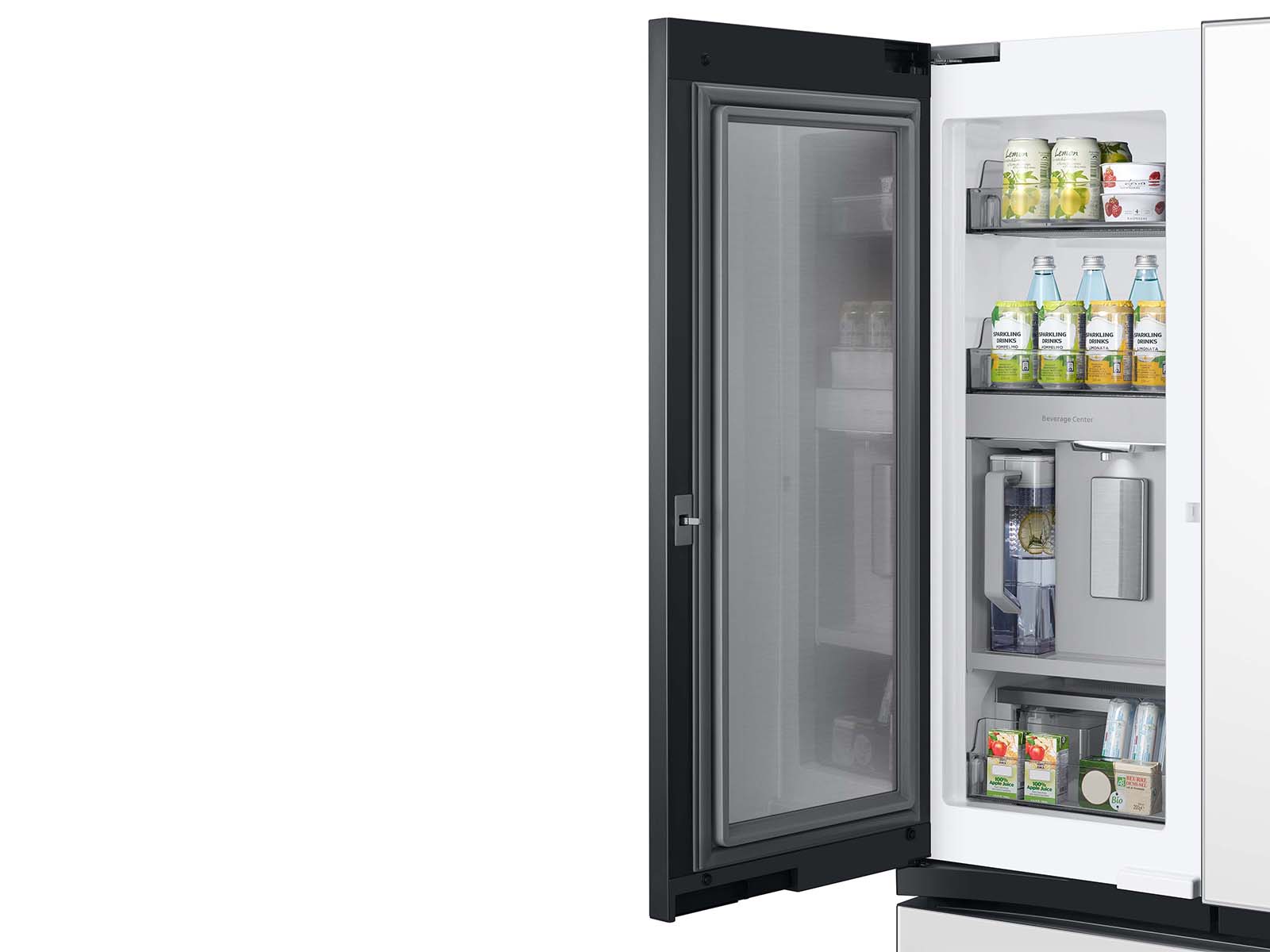 Thumbnail image of Bespoke 3-Door French Door Refrigerator (30 cu. ft.) with Beverage Center™ in White Glass
