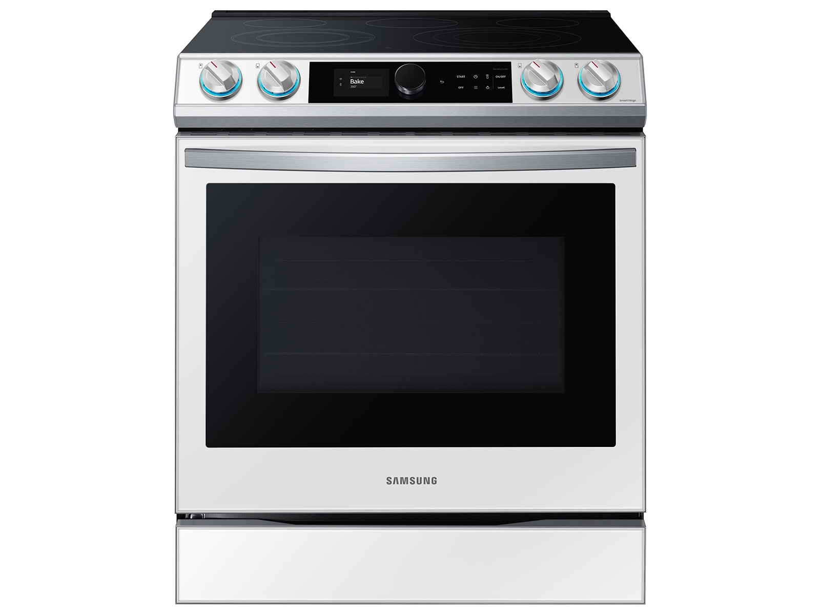 Samsung Bespoke Smart Slide-in Electric Range 6.3 cu. ft. with Smart Dial & Air Fry in White Glass(NE63BB871112AA)