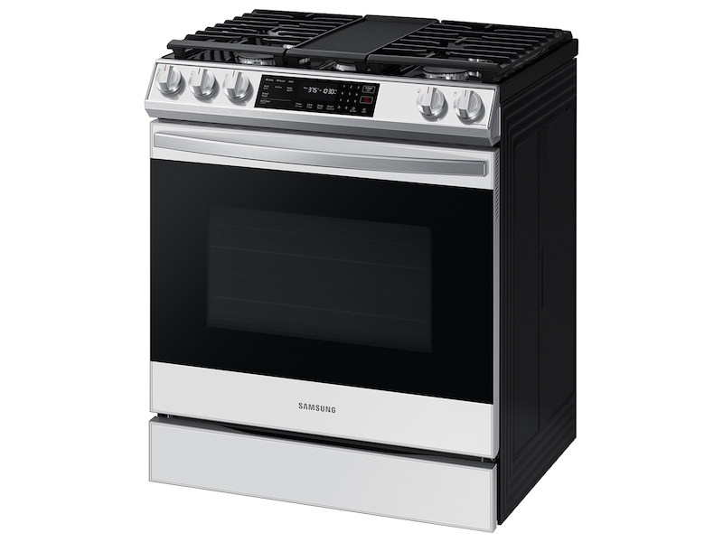 Bespoke 6.0 cu. ft. Smart Slide-in Gas Range with Air Fry &amp; Convection in White Glass