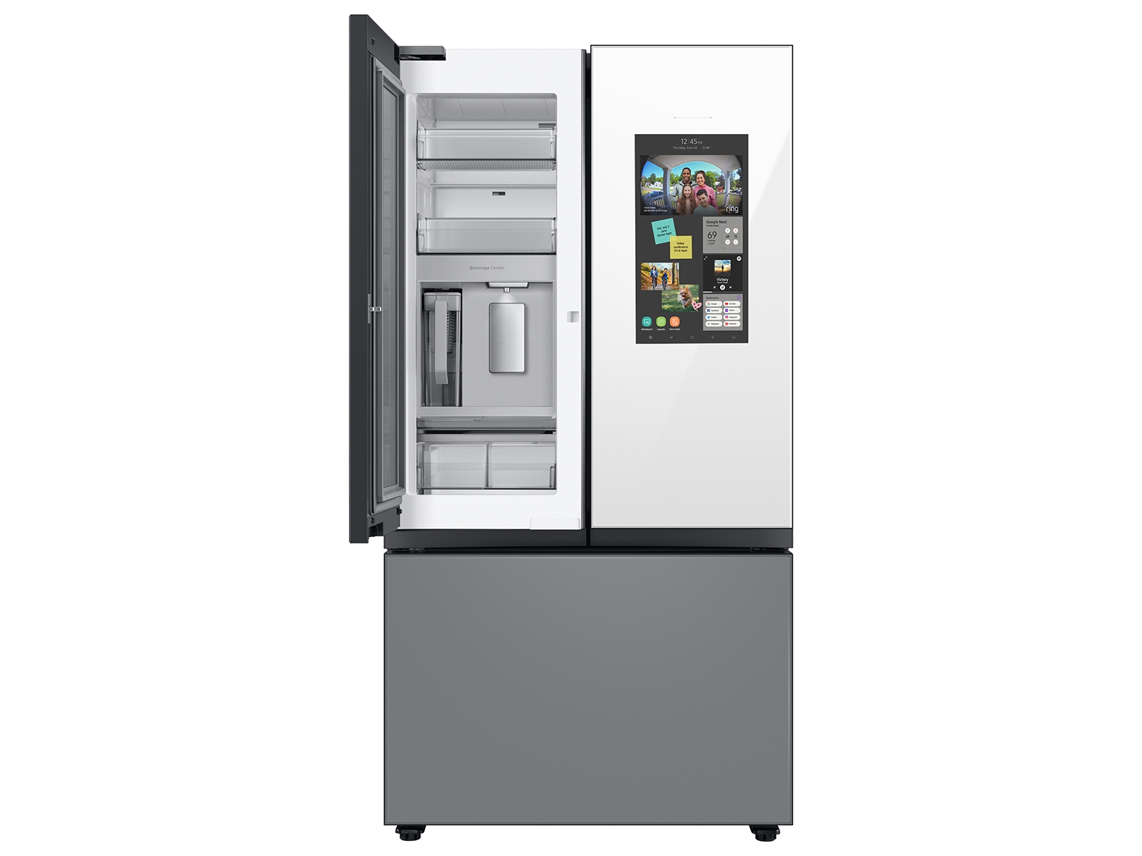 Thumbnail image of Bespoke 3-Door French Door Refrigerator (30 cu. ft.) – with Family Hub™ in Charcoal Glass