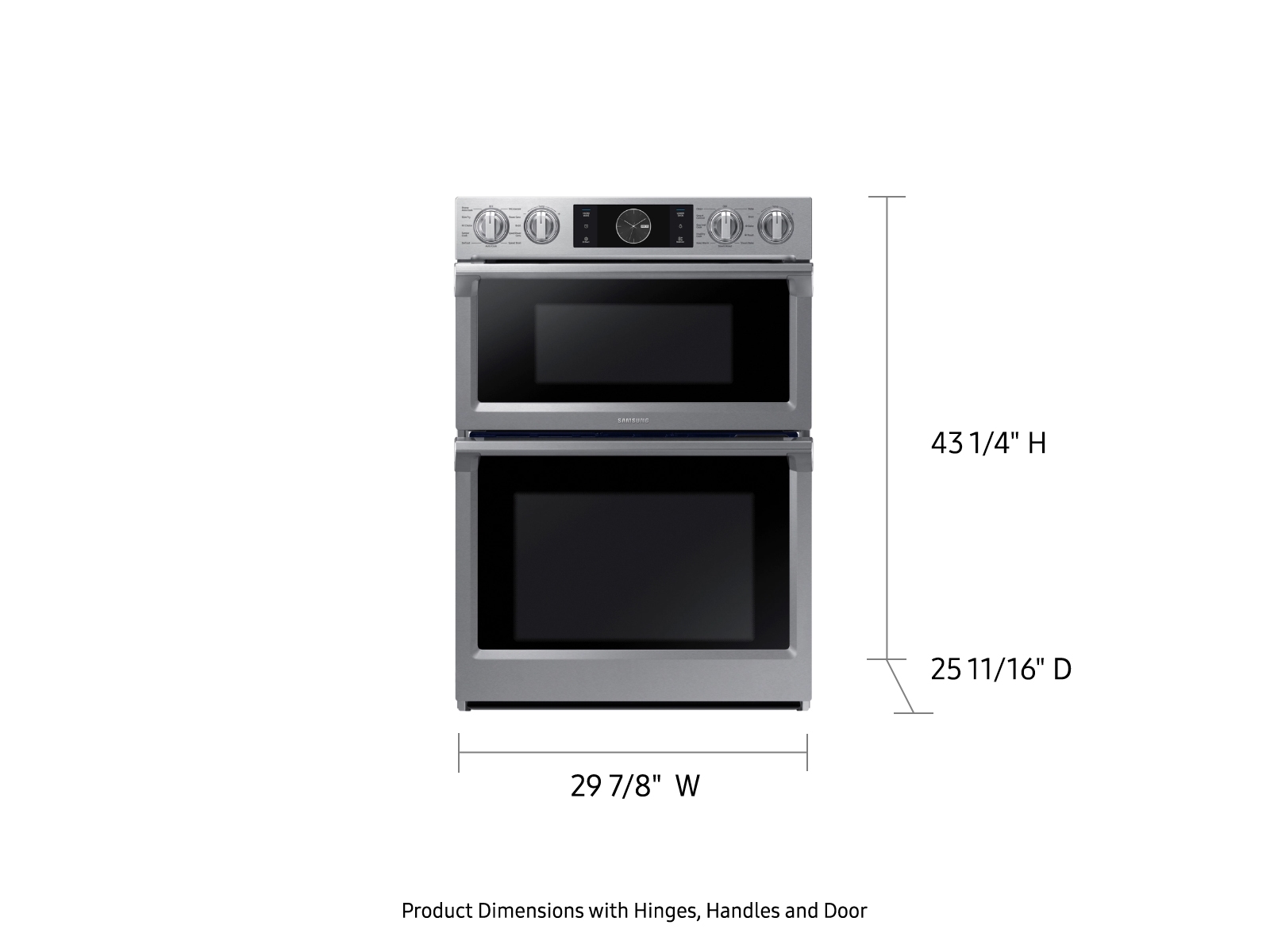Samsung - 30 Microwave Combination Wall Oven with Flex Duo - Stainless Steel