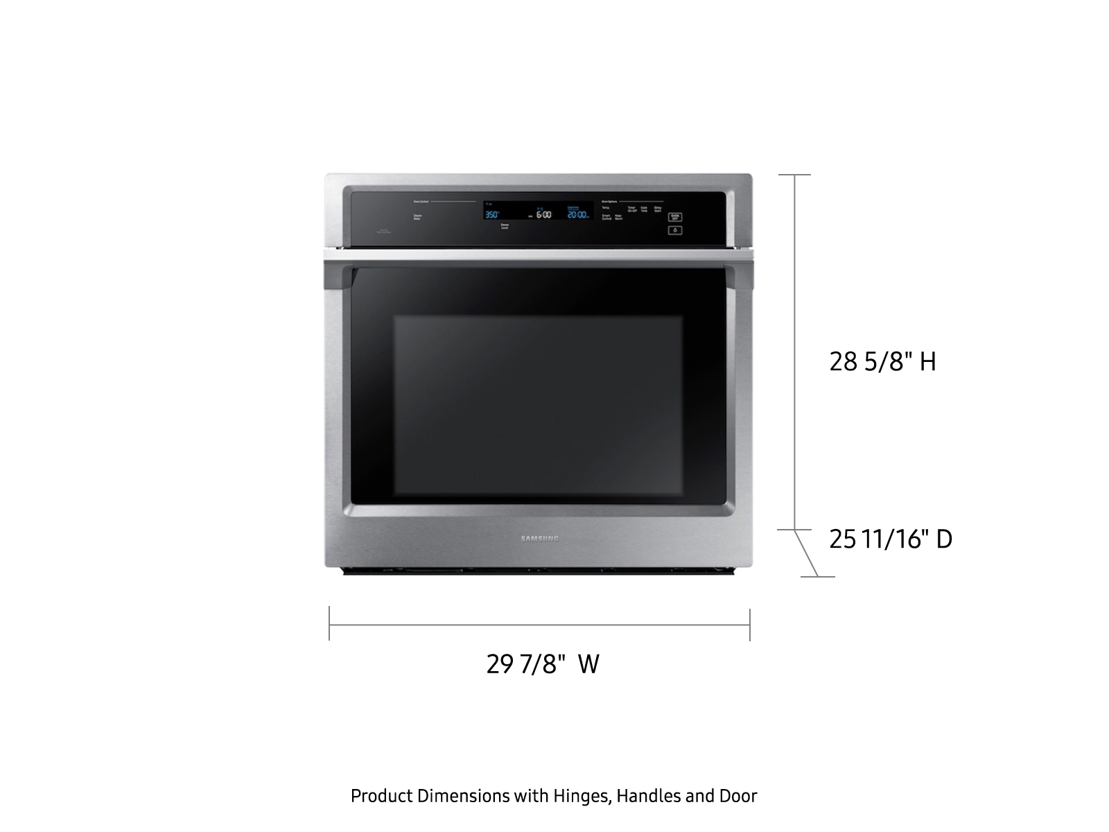 Samsung 30-Inch Smart Single Wall Oven with Steam Cook in Stainless Steel