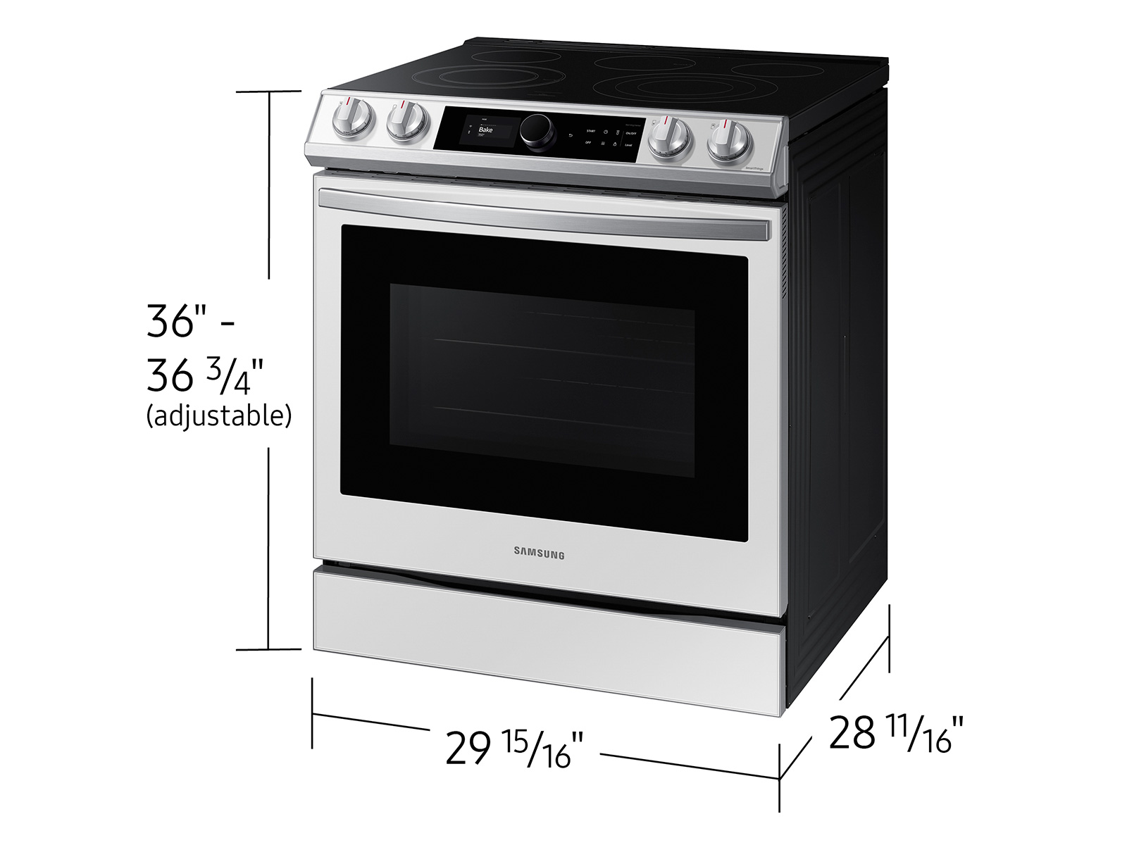 Thumbnail image of Bespoke Smart Slide-in Gas Range 6.0 cu. ft. with Smart Dial, Air Fry & Wi-Fi in White Glass