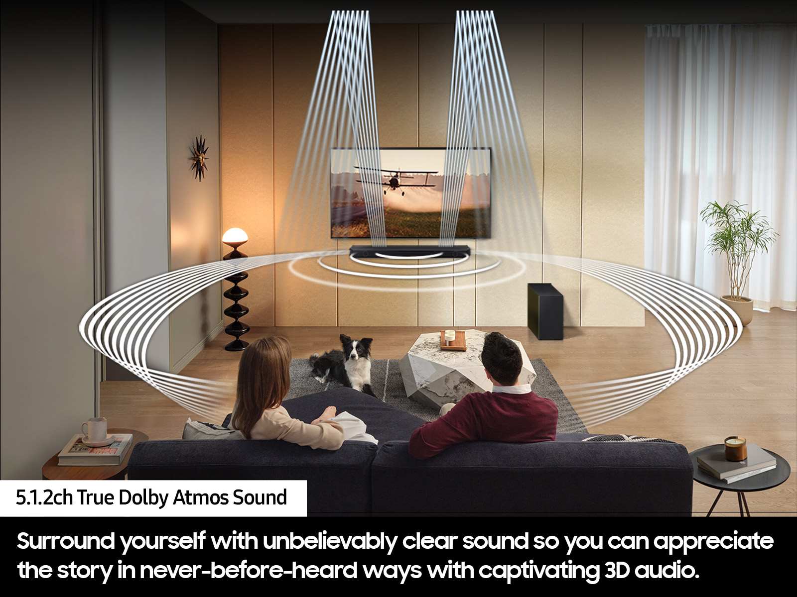 Q-series 5.1.2 ch. Wireless Dolby ATMOS Soundbar w/ Q-Symphony / HW-Q800D