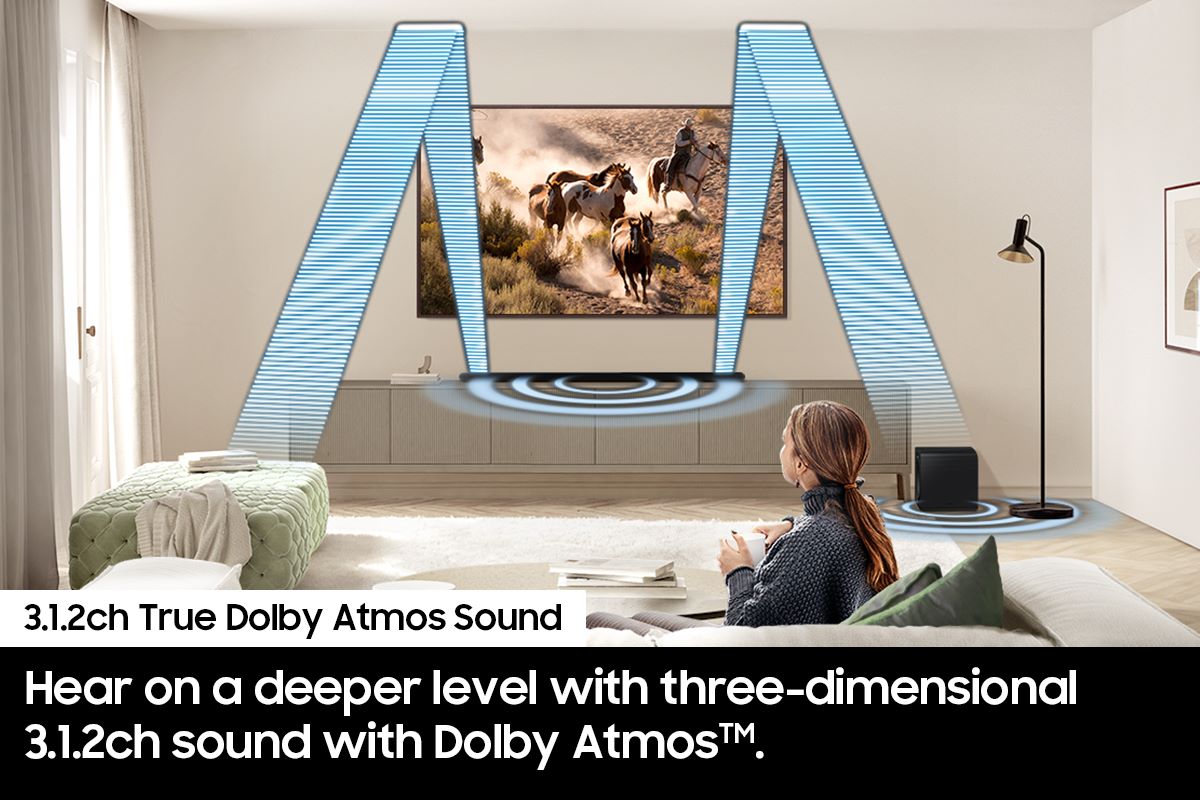 Thumbnail image of Ultra-slim 3.1.2ch. Wireless Dolby ATMOS Soundbar w/ Q-Symphony / HW-S800D