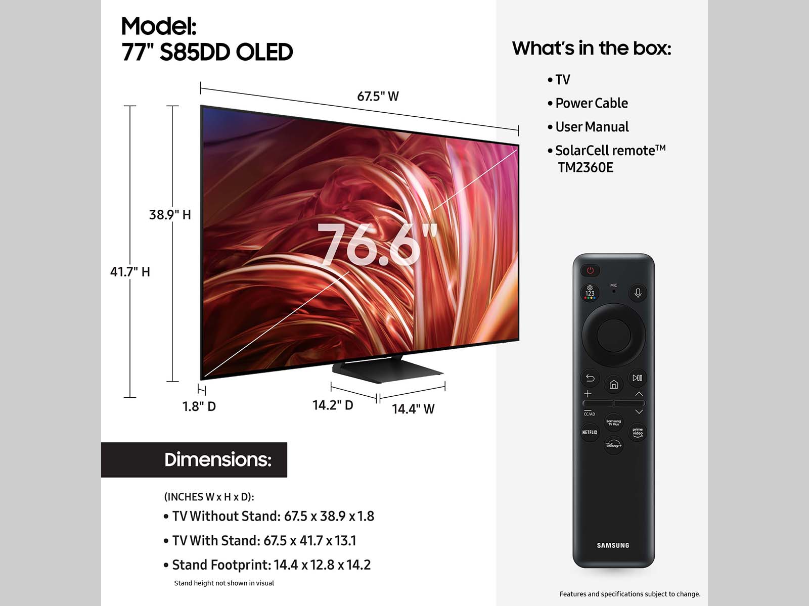 Thumbnail image of 77” Class OLED S85DD
