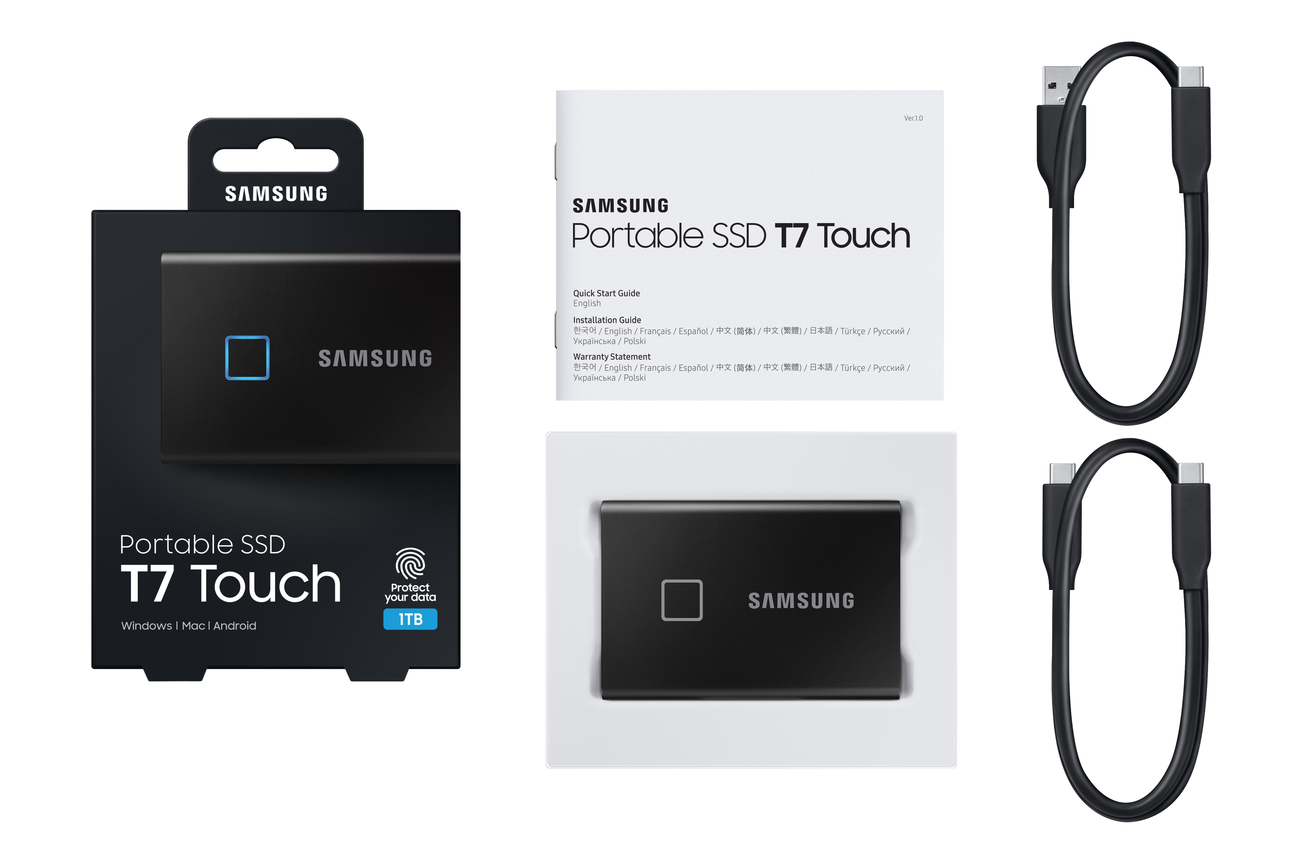 Thumbnail image of Portable SSD T7 TOUCH USB 3.2 1TB (Black)