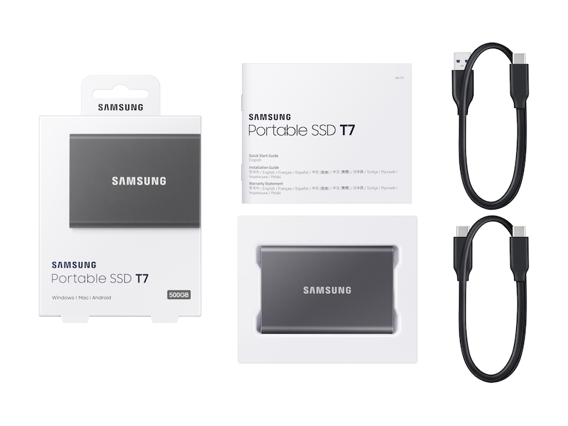 Corteza Ciudad candidato Portable SSD T7 USB 3.2 2TB (Gray) Memory & Storage - MU-PC2T0T/AM | Samsung  US