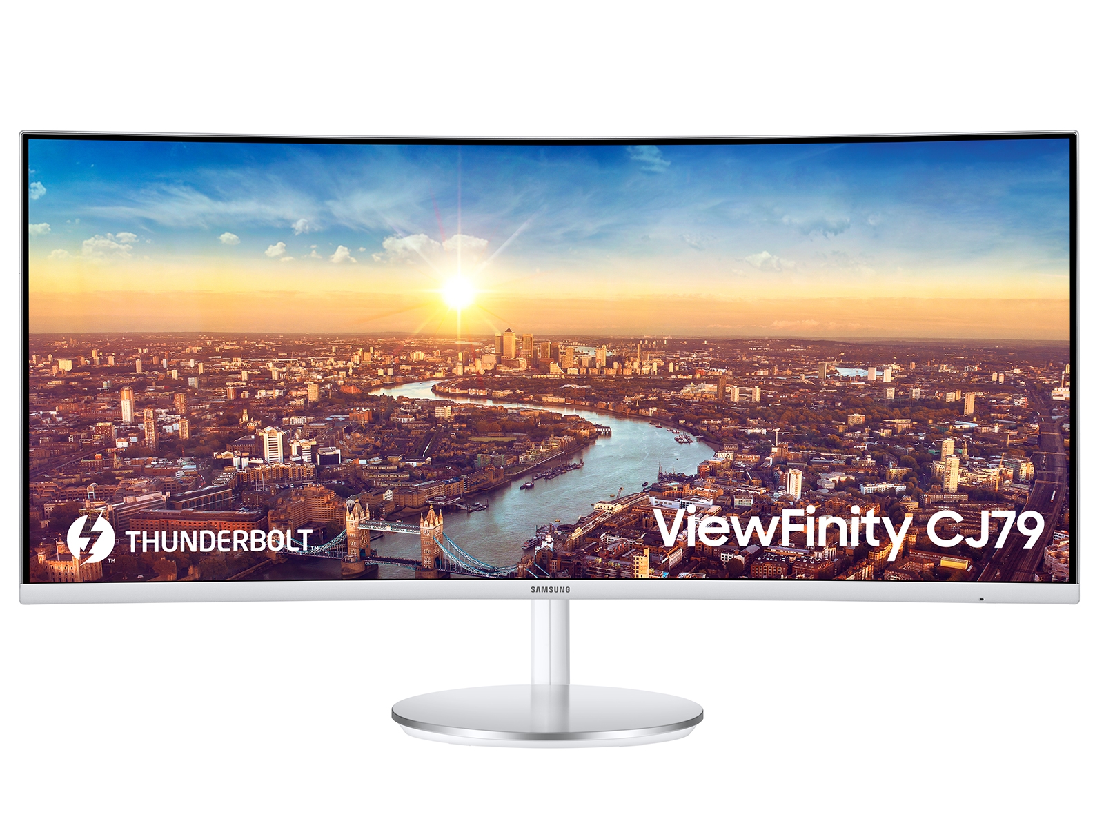 Samsung 34" ViewFinity CJ79 WQHD QLED 100Hz Thunderboltᵀᴹ 3 Ultra Wide Curved Monitor in gray, glossy(LC34J791WTNXZA)