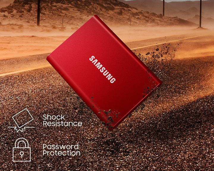 SAMSUNG SSD portátil X5 - 2TB - SSD externo Thunderbolt 3 (MU-PB2T0B/AM)  gris/rojo