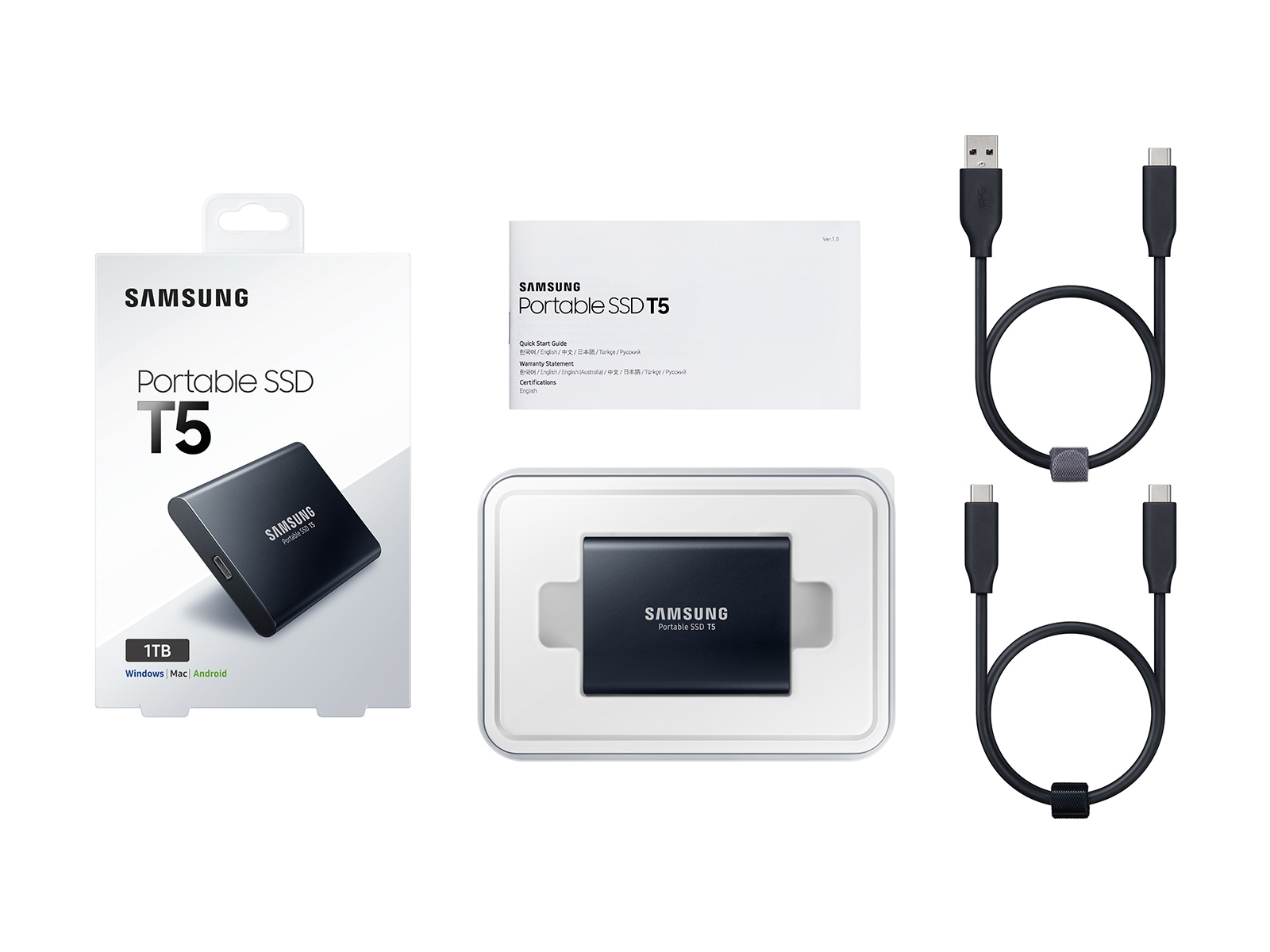 Samsung T5 Disco SSD Portatil USB 3.1 Color Negro