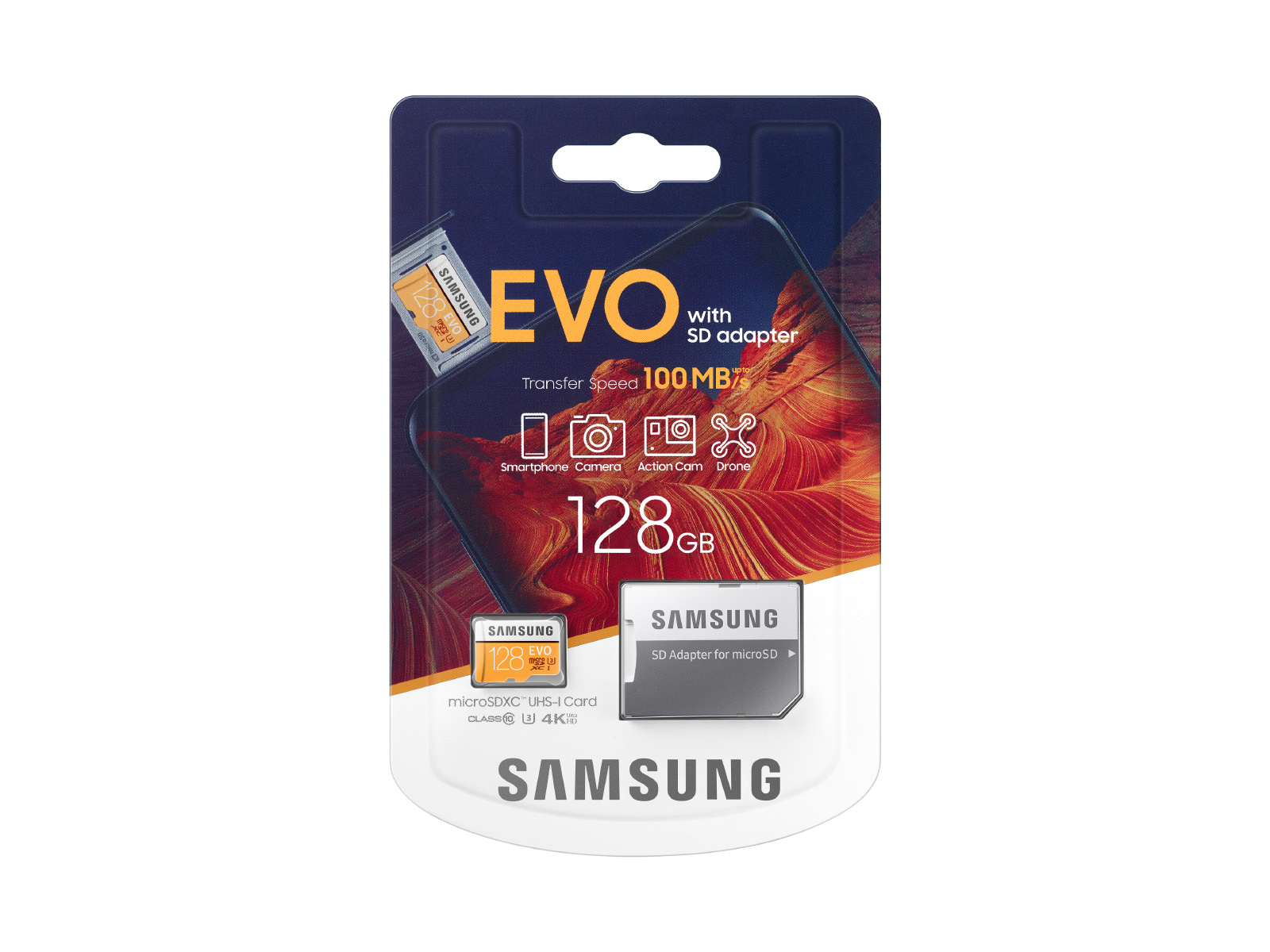 MicroSDXC EVO Memory Card w/ Adapter 128GB Memory & Storage - MB