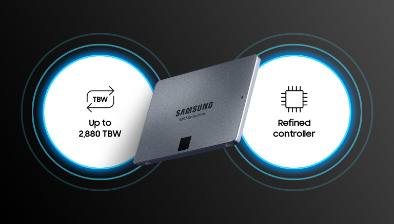 Samsung SSD Serie 870 QVO 2,5 pouce 8TO S-ATA-6.0Gbps MZ-77Q8T0BW