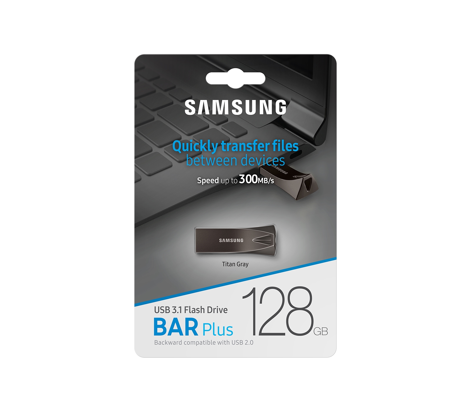  SAMSUNG BAR Plus 3.1 USB Flash Drive, 128GB, 400MB/s
