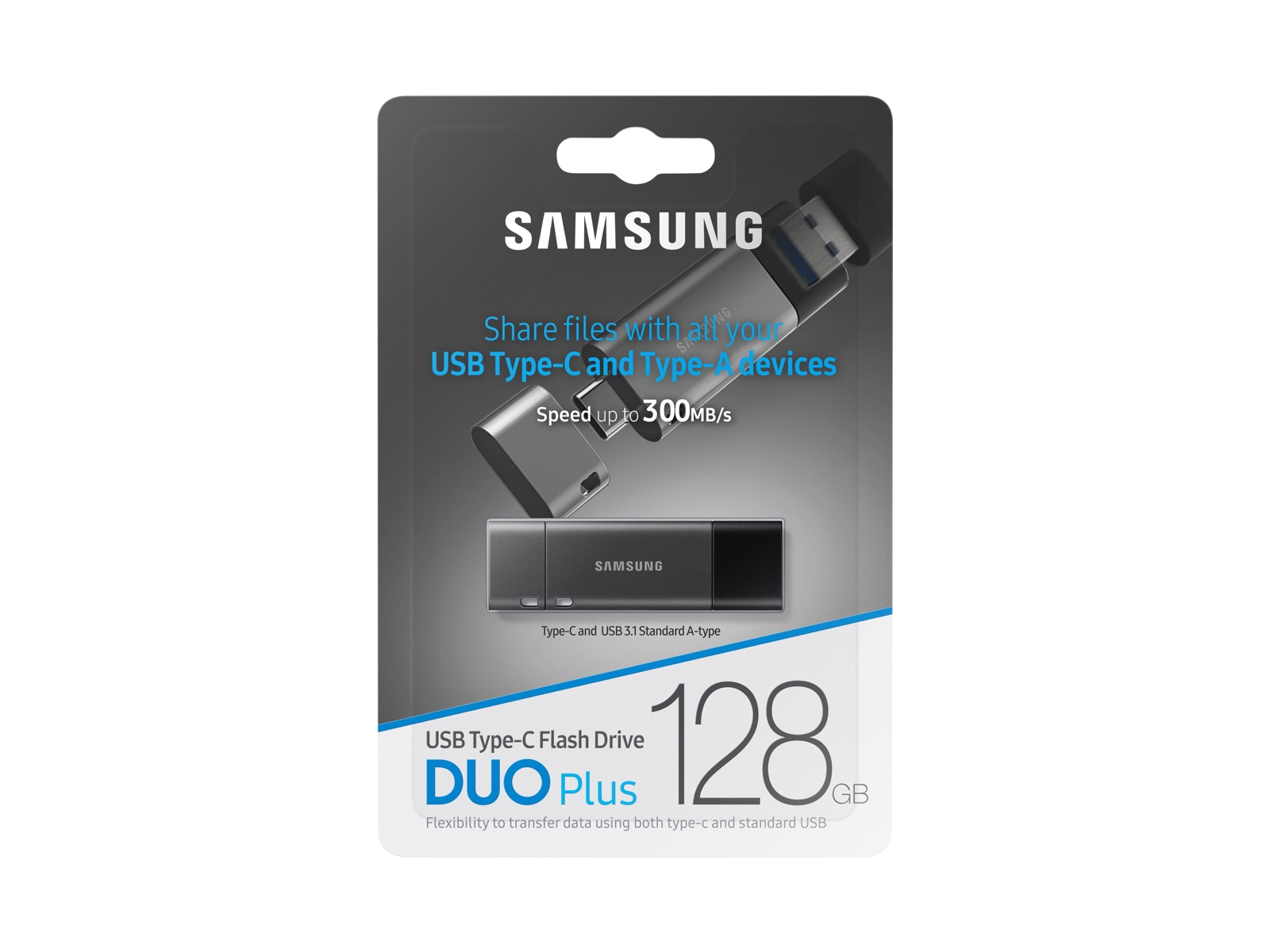300MB/s USB 3.1 Flash Drive MUF-128DB/AM Brand New Samsung Duo Plus 128GB 