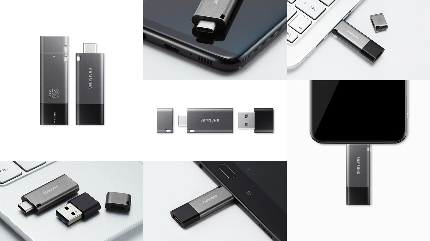 Samsung Pendrive USB/USB C 3.1 32GB DUO Gris