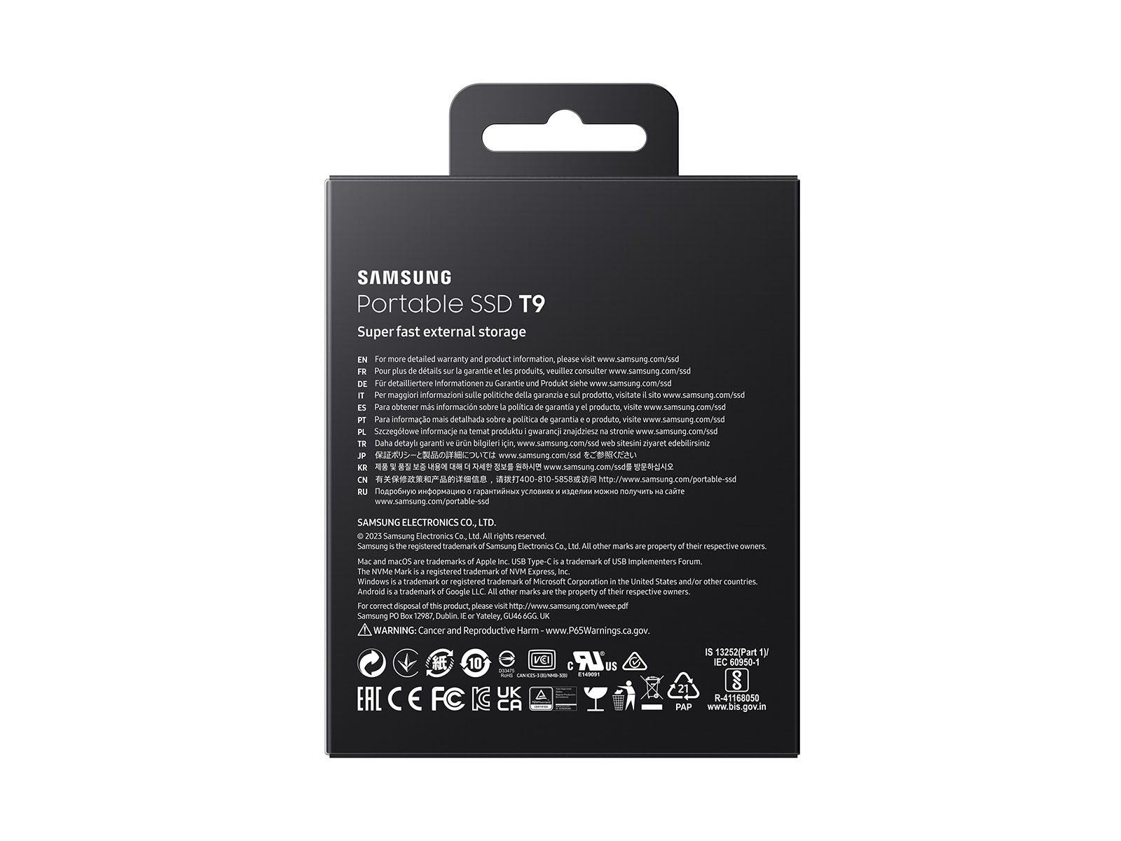 Portable SSD T9 USB 3.2 Gen2x2 1TB (Black) | Samsung US