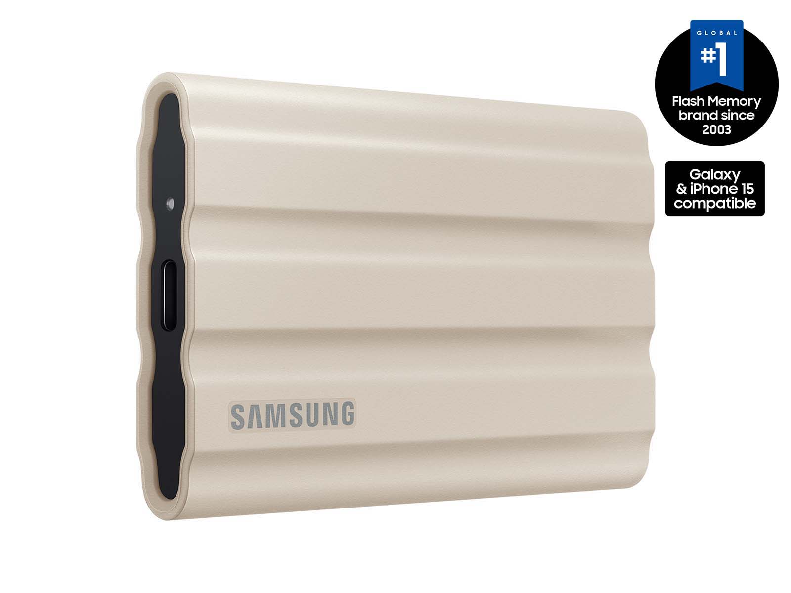 Portable SSD T7 Shield USB 3.2 2TB (Beige) Memory & Storage - MU 