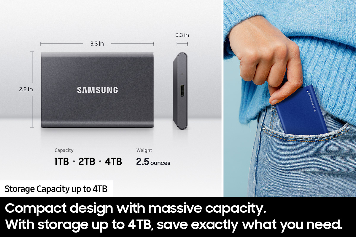 Thumbnail image of Portable SSD T7 USB 3.2 2TB (Gray)