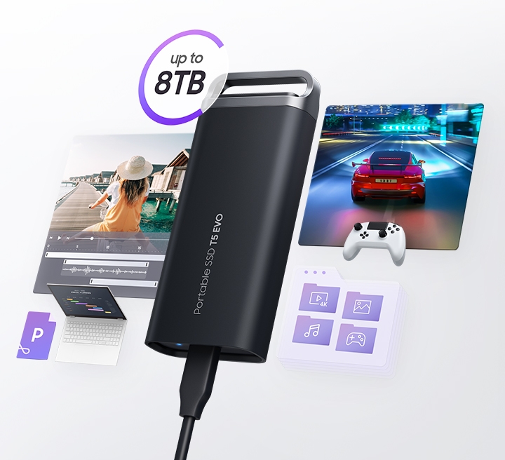 Portable SSD T5 EVO USB 3.2 4TB with USB Type-C™ Flash Drive 128GB Memory u0026  Storage - BNDL-1716921804544 | Samsung US