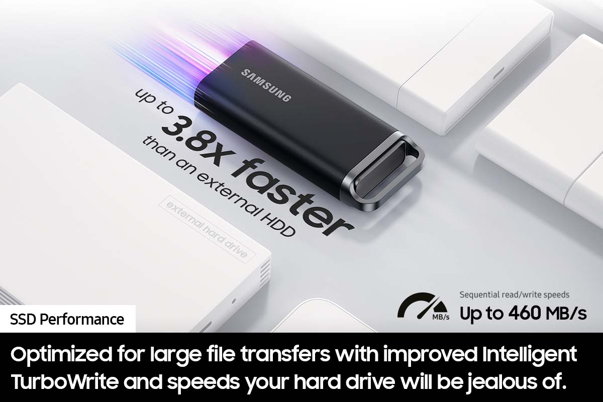 Portable SSD T5 EVO USB 3.2 2TB (Black) | Samsung US