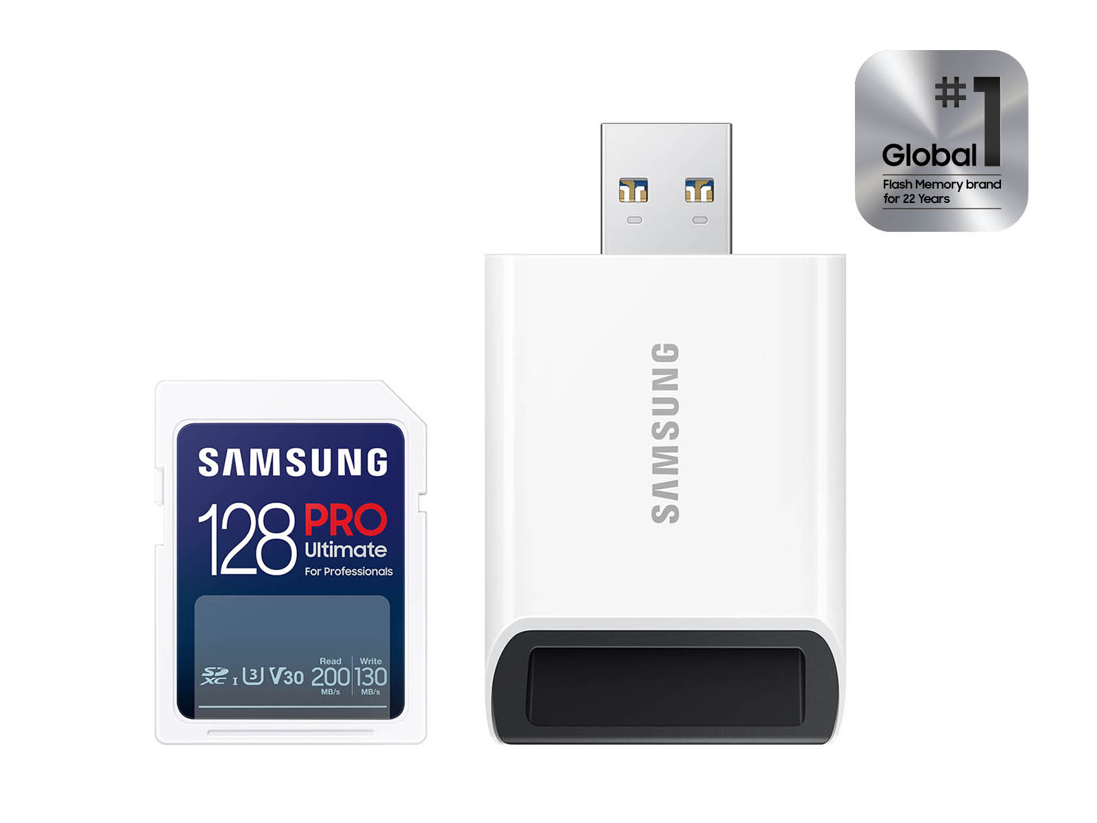 Samsung PRO Ultimate 128 GB Full Size SDXC Card UHS-I + Reader(MB-SY128SB/AM)