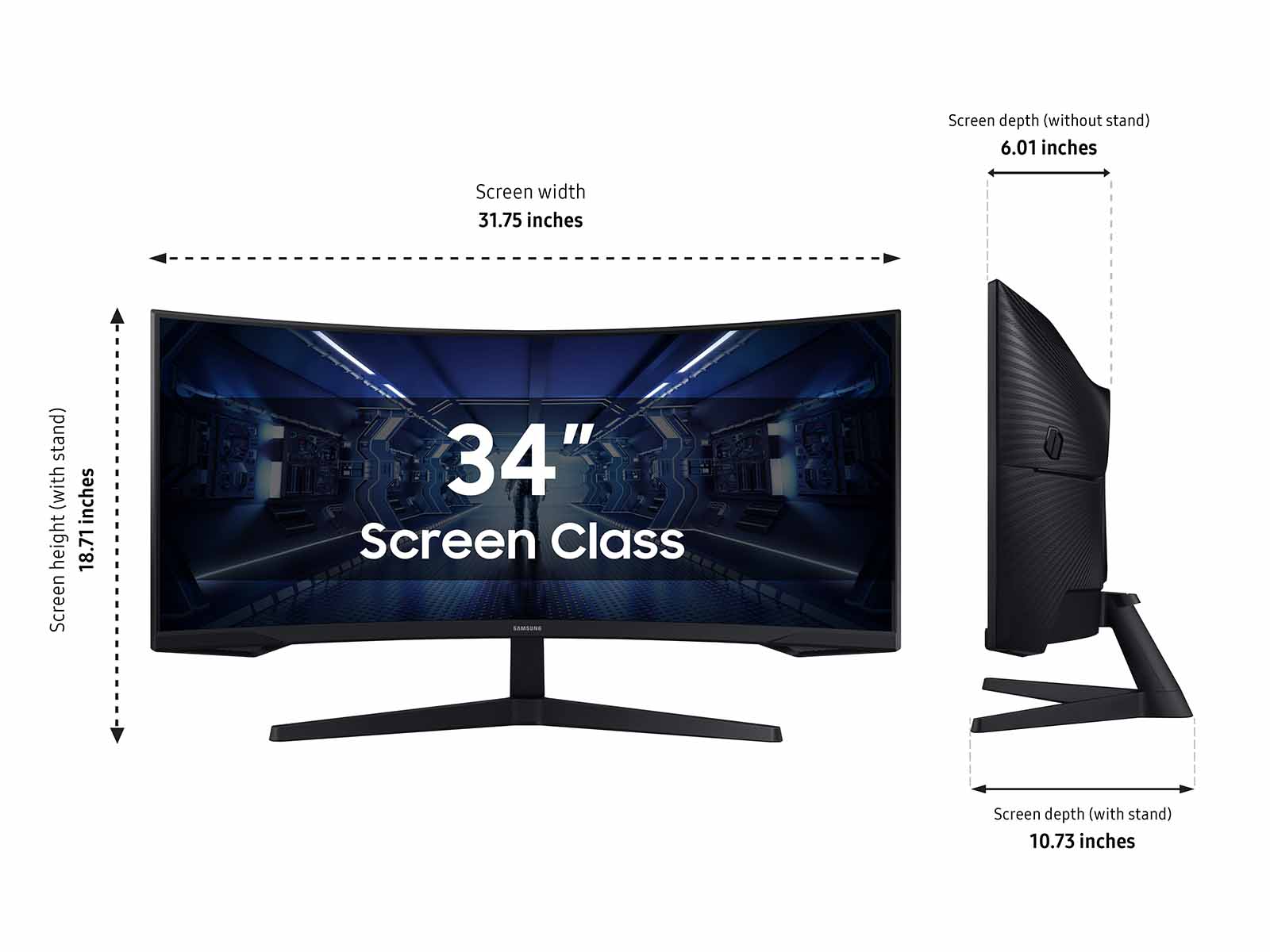 Thumbnail image of 34&quot; Odyssey G55T WQHD 165Hz 1ms(MPRT) AMD FreeSync&trade; HDR Curved Gaming Monitor