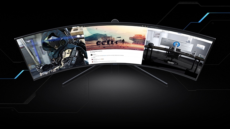 SAMSUNG 49” Odyssey G9 Gaming Monitor, 1000R Curved Screen, QLED, Dual QHD  Display, 240Hz, NVIDIA G-SYNC and FreeSync Premium Pro, LC49G95TSSNXZA
