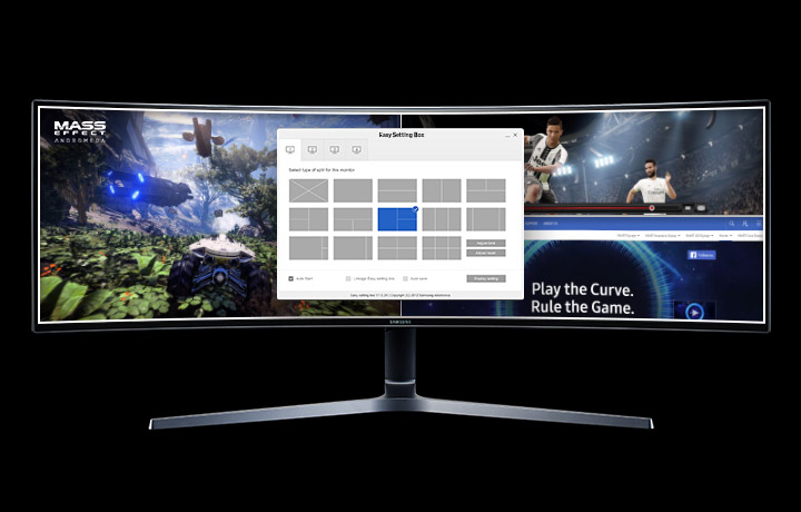 Click - Monitor Curvo Gaming Samsung Super Ultra Wide 32:9 3840X1080!! Con  tecnología QLED, 144Hz, HDR, AMD freesync. Q12,999