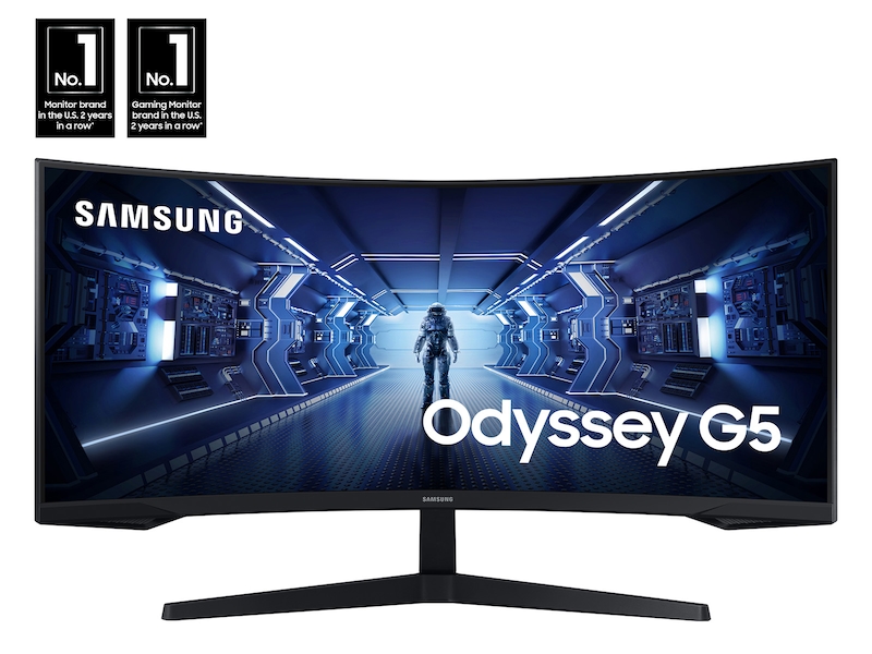 34&quot; Odyssey G55T WQHD 165Hz 1ms(MPRT) HDR Curved Gaming Monitor