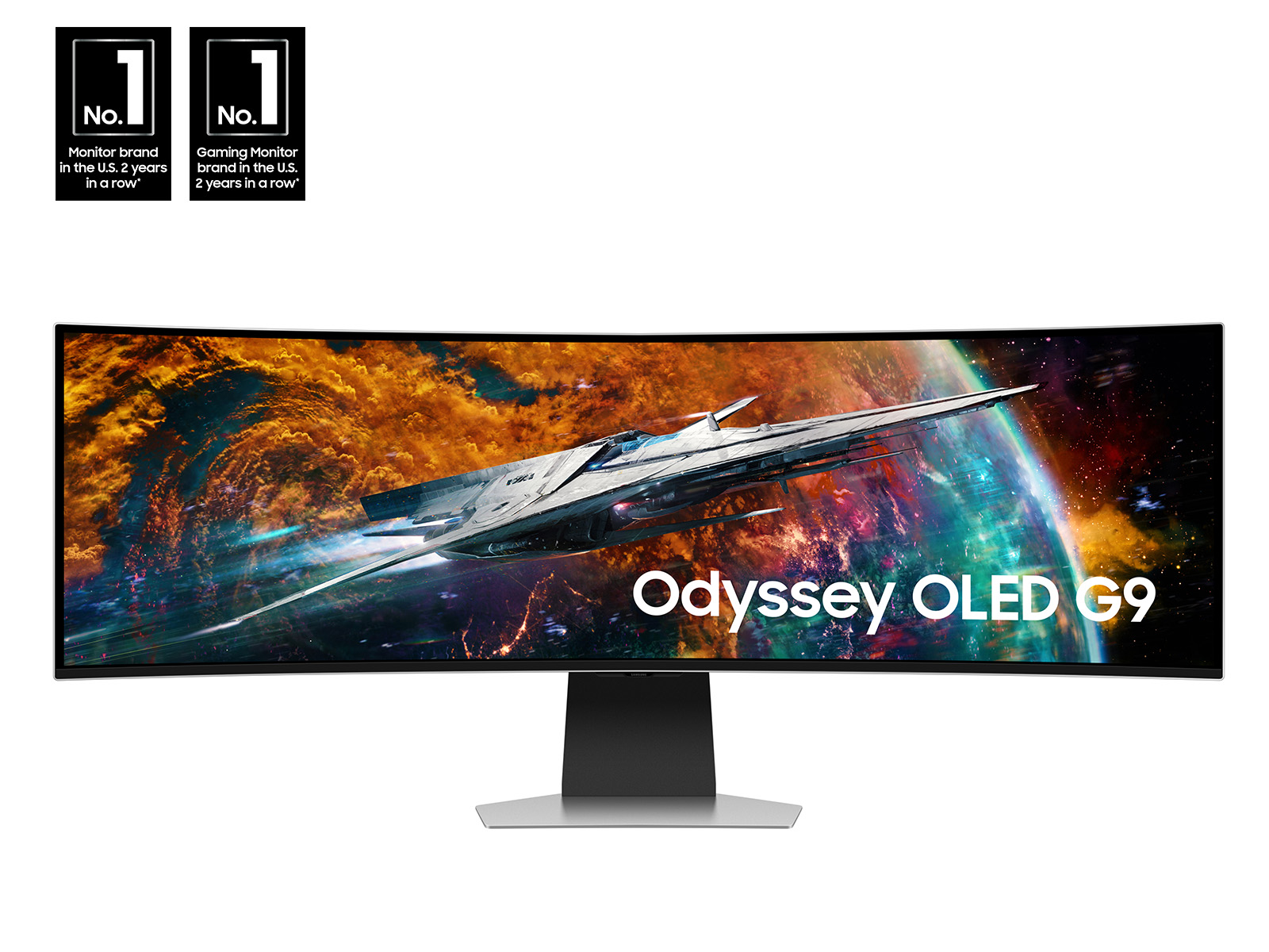 Photos - Monitor Samsung 49" Odyssey OLED G9 in silver  DQHD 240Hz 0.03ms G-Sync Com (G95SC)