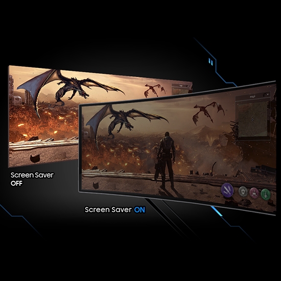 Automatic dimming during gaming breaks: Screen Saver