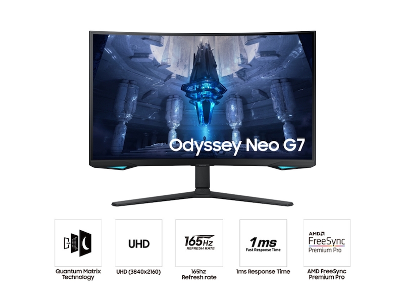 32 Odyssey Neo G7 4K UHD 165Hz 1ms(GTG) Quantum HDR2000 Curved Gaming  Monitor
