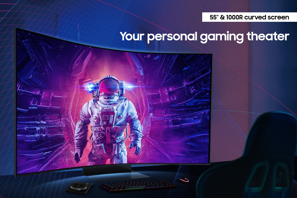 55” Odyssey Ark 4K UHD 165Hz 1ms Quantum Mini-LED Curved Gaming