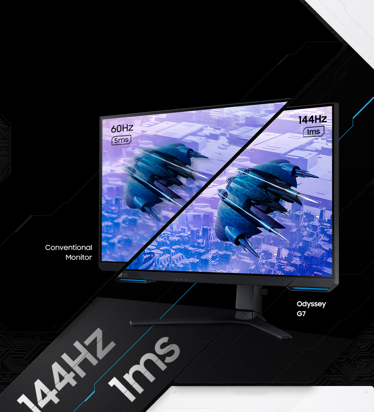 Monitor Gamer Samsung 28 Odyssey G7 LS28BG700 4K 3840 x 2160 UHD HDR400  1ms 144Hz - Electro A