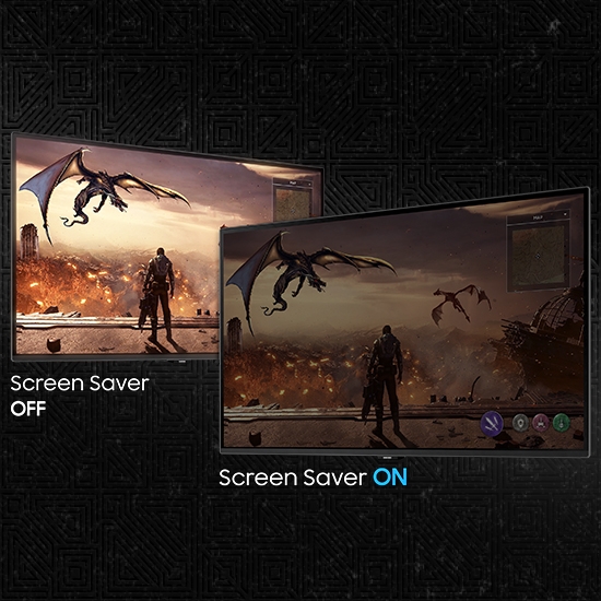 Automatic dimming during gaming breaks: Screen Saver