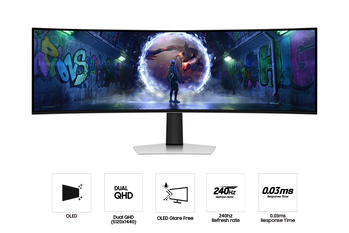 Thumbnail image of 49&quot; Odyssey OLED G9 (G93SD) Dual QHD 240Hz 0.03ms G-Sync Compatible Curved Gaming Monitor with Glare Free